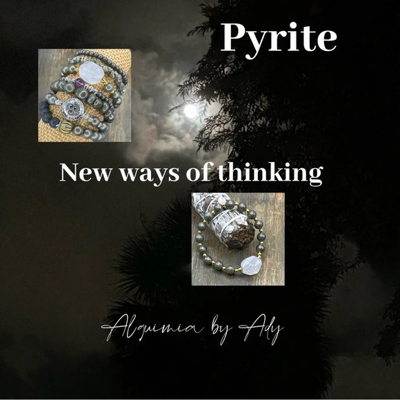 Handmade Pyrite confetti chandelier silver drops dangle earrings - Picture 2 of 4